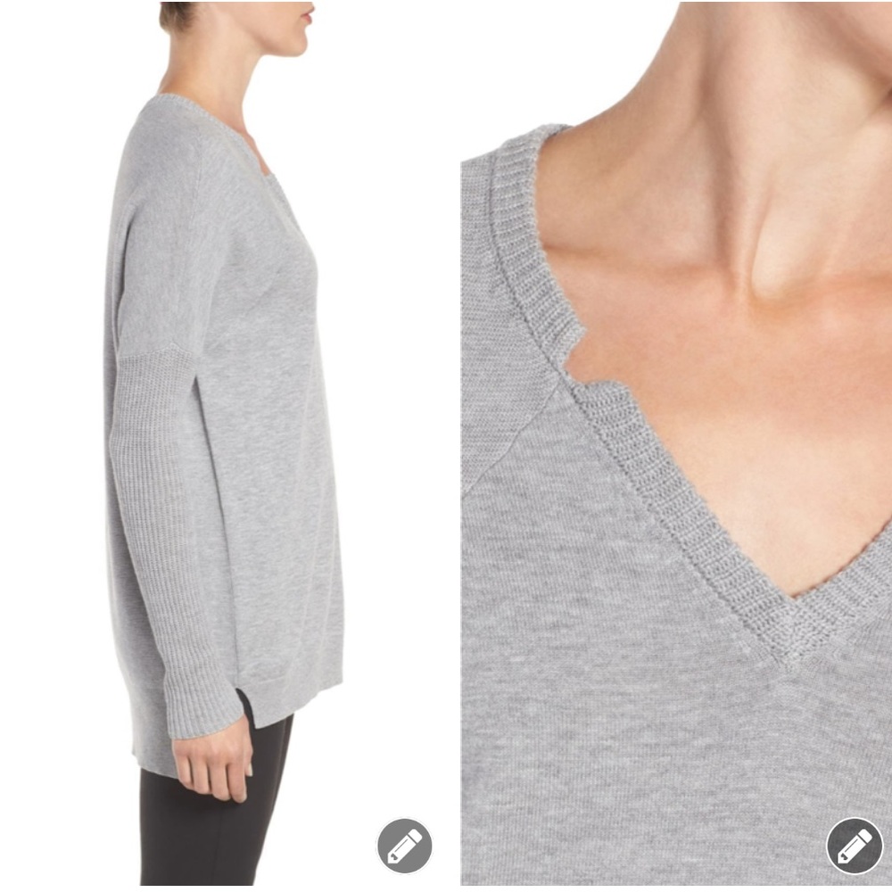 Trouve Notched v-neck sweater